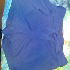 Nylon Navy Blue Front Tie Shorts (M)